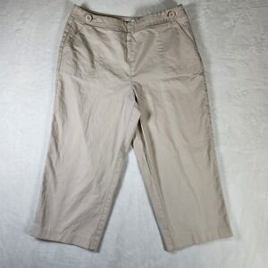 Talbots Womens‎ 10 Beige Crop Pants Stretch Cotton Spandex Casual Pockets